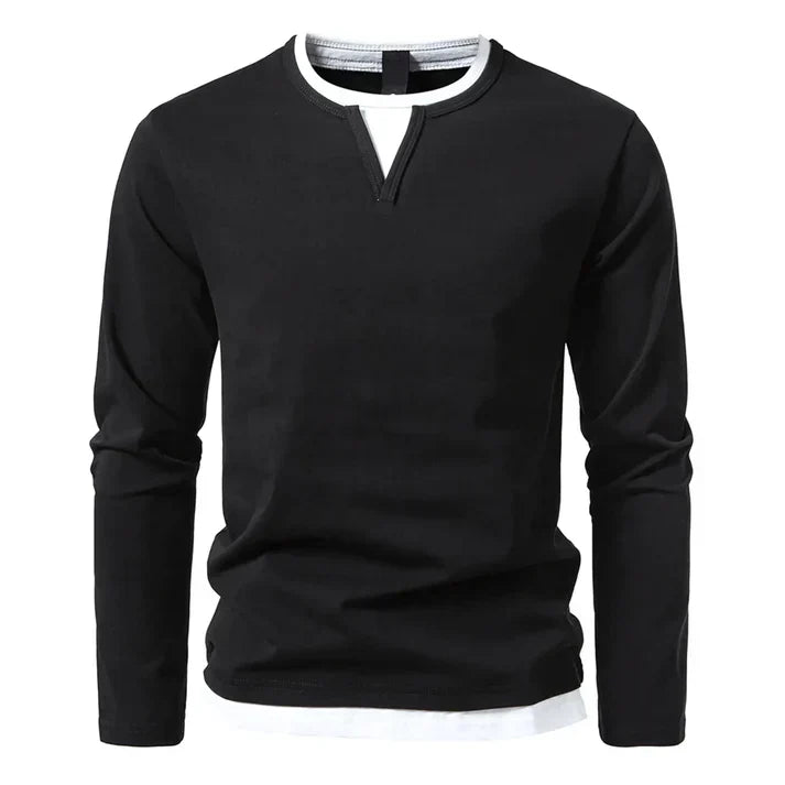 Alwin | Tricou cu mânecă lungă premium din bumbac peetănat