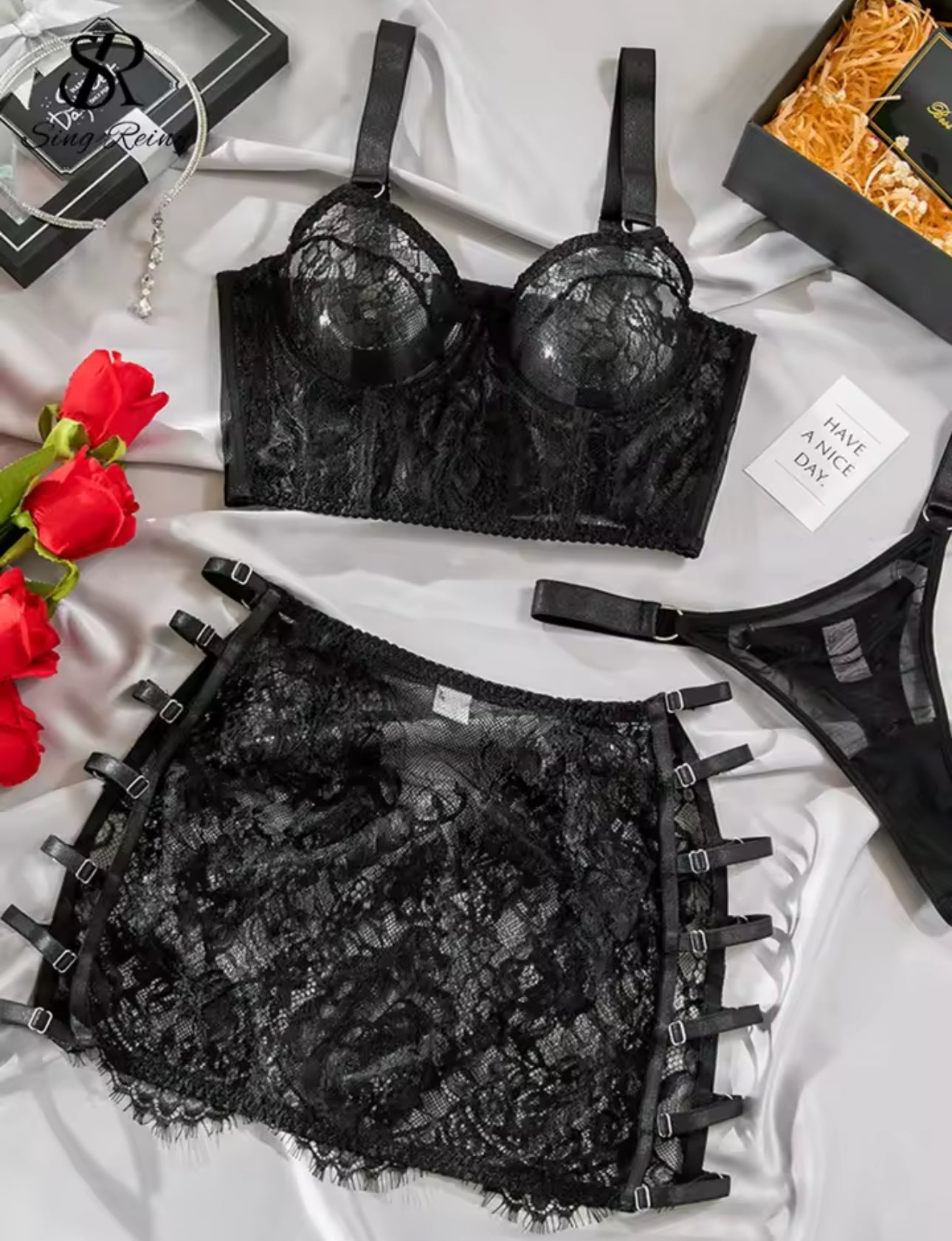 Amber™ | Set Lenjerie Roșie Dorință