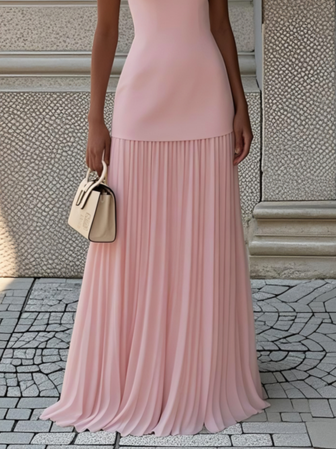 Molly | Rochie lungă plisată