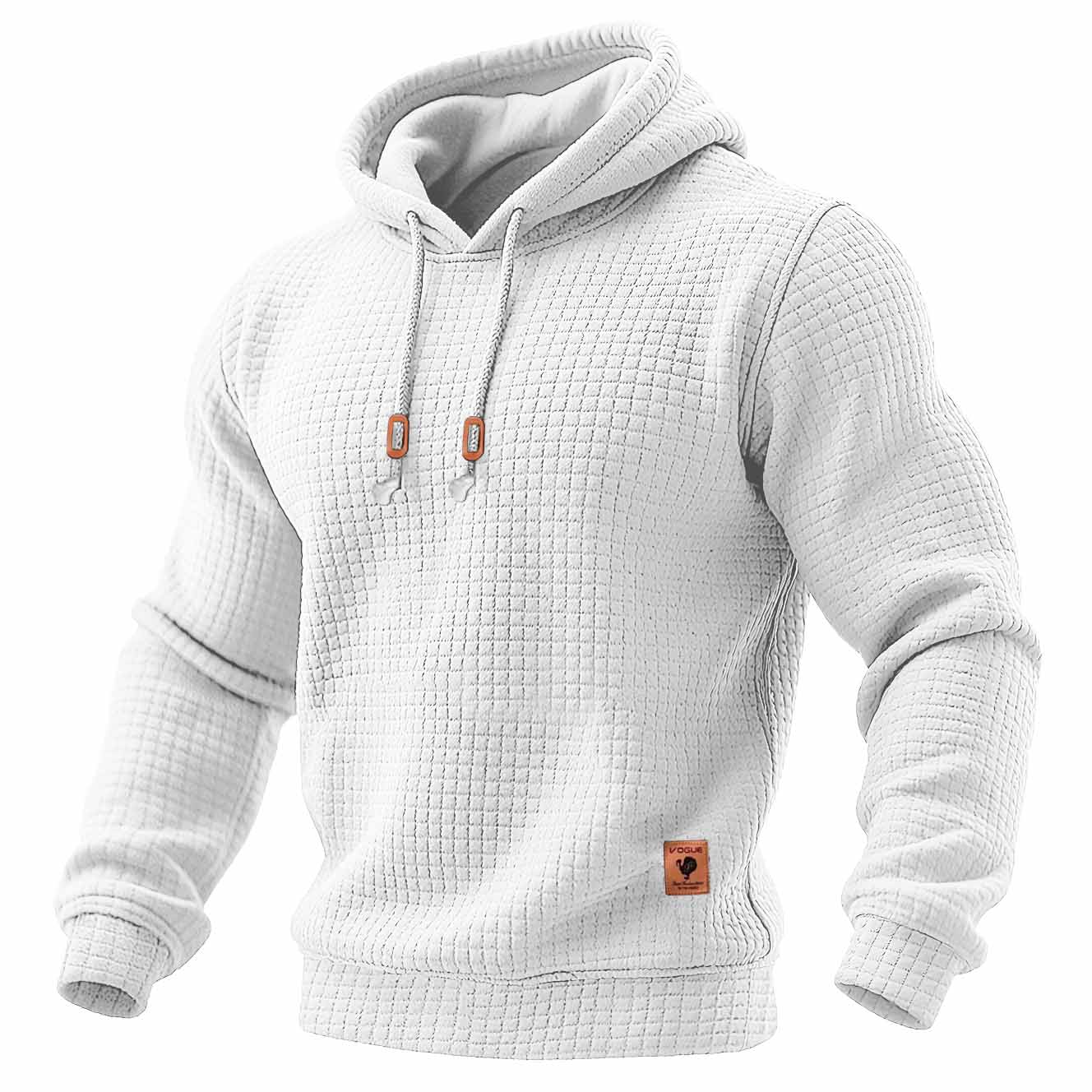 Daniel - Tricou sportiv pentru bărbați, cu maneci lungi, din material texturat, cu glugă