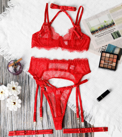 Ariana™ | Set the lenjerie din dantelă Midnight Elegant