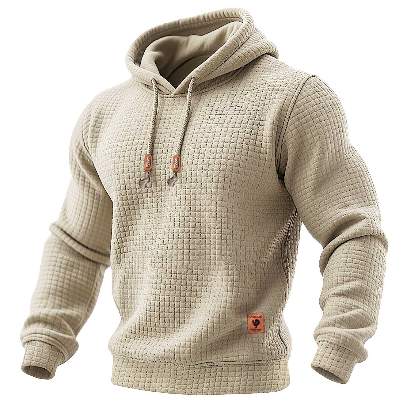 Daniel - Tricou sportiv pentru bărbați, cu maneci lungi, din material texturat, cu glugă