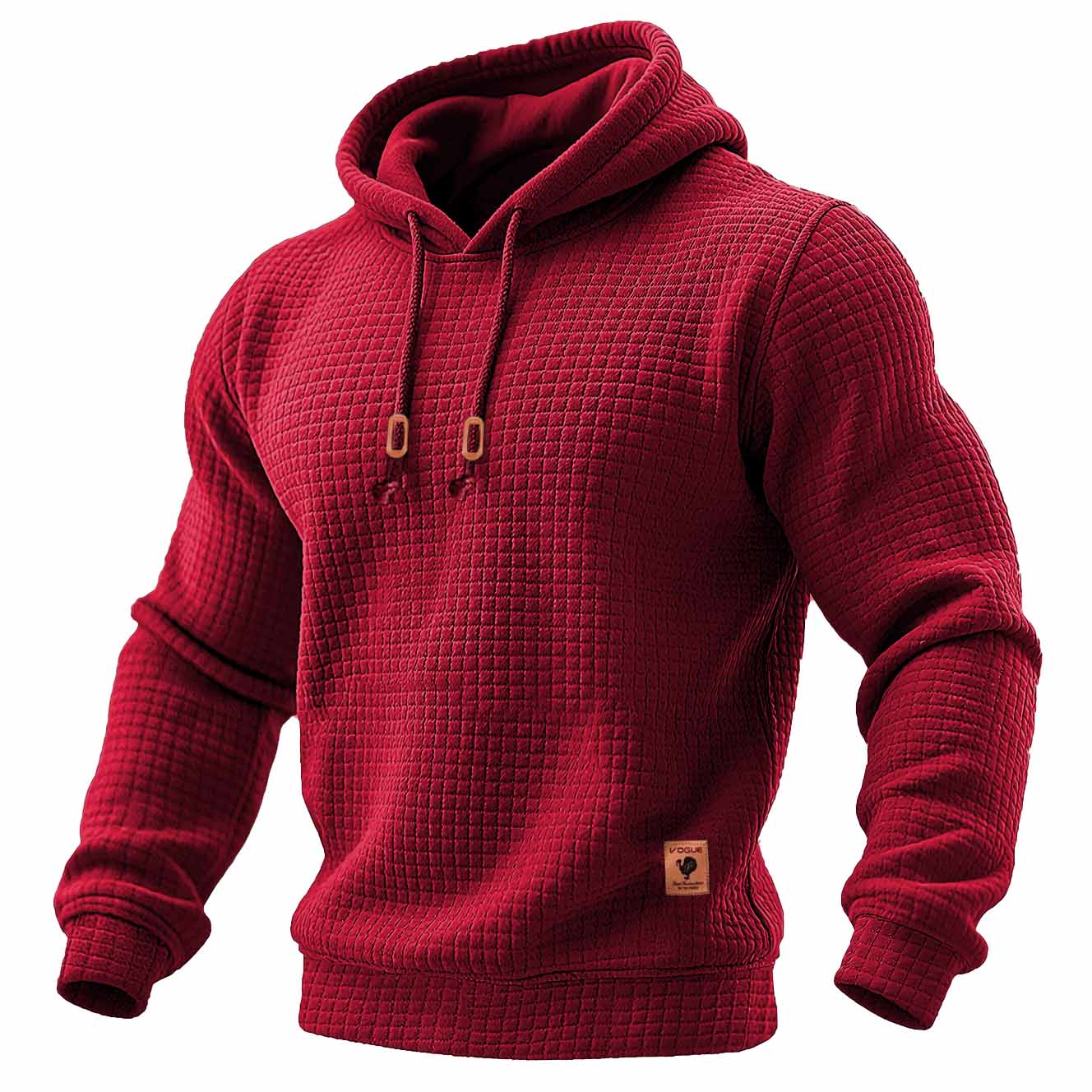 Daniel - Tricou sportiv pentru bărbați, cu maneci lungi, din material texturat, cu glugă