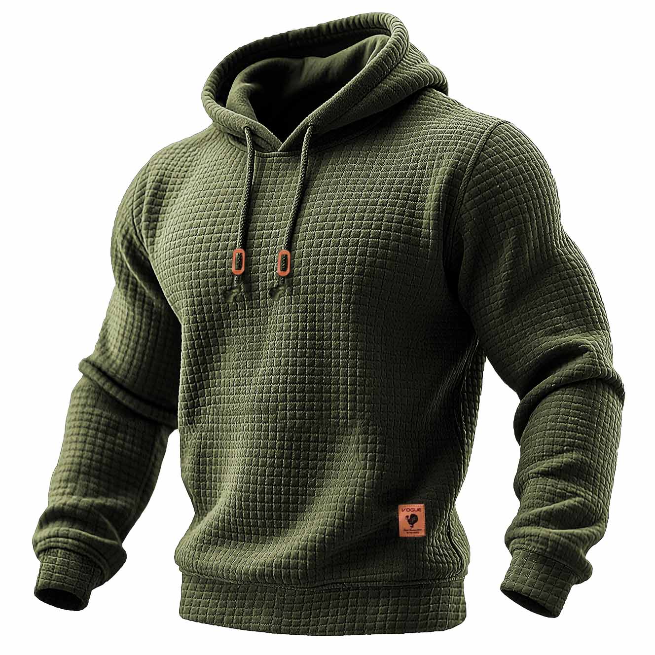 Daniel - Tricou sportiv pentru bărbați, cu maneci lungi, din material texturat, cu glugă