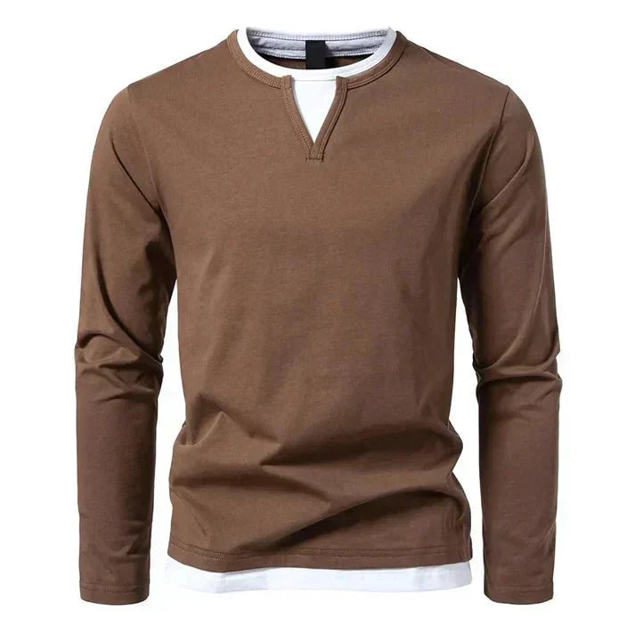 Alwin | Tricou cu mânecă lungă premium din bumbac peetănat