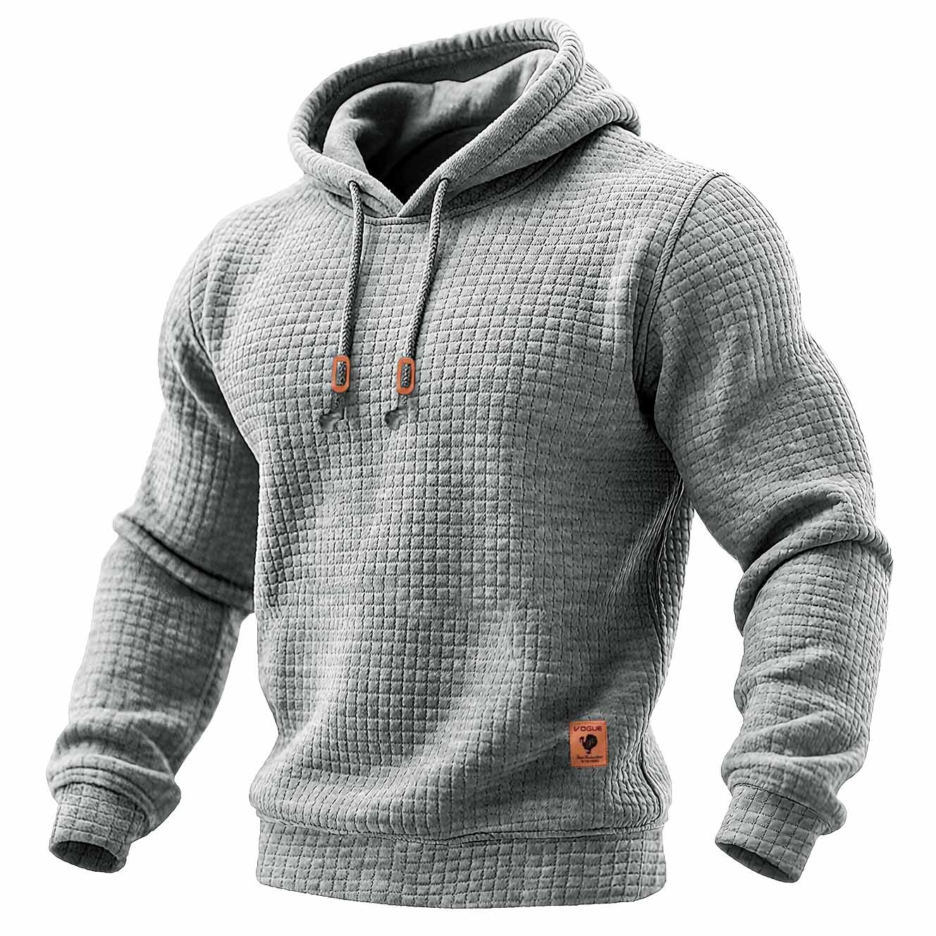 Daniel - Tricou sportiv pentru bărbați, cu maneci lungi, din material texturat, cu glugă