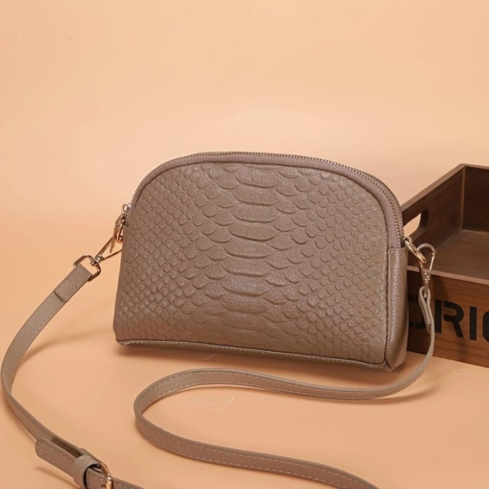 Cora | Belle mini geantă crossbody cu ecologică cu model crocodile