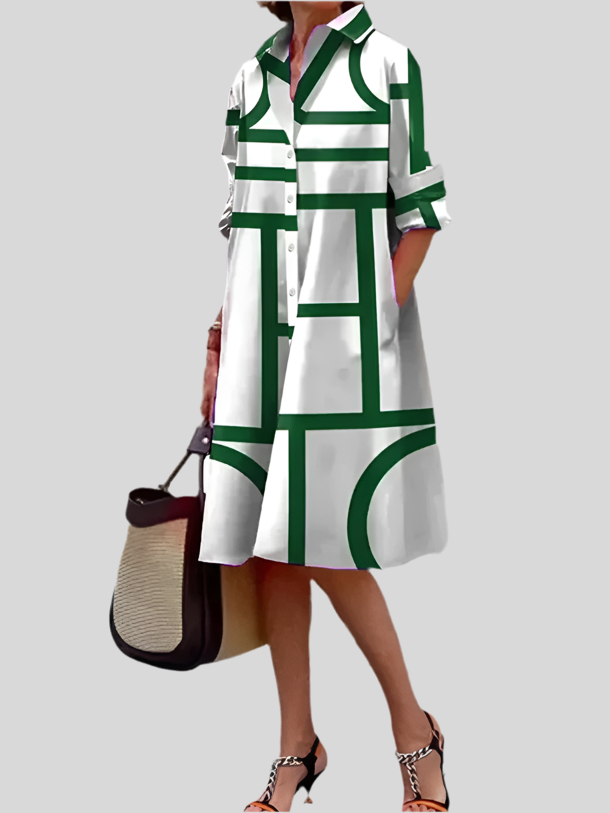 Helen | Rochie Midi Geometrică 