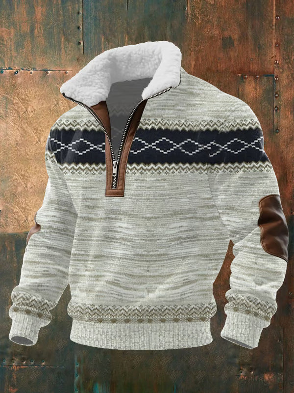 AUSTIN™ | PULOVĂR CU ZIP ȘI GULER CĂPTUȘIT