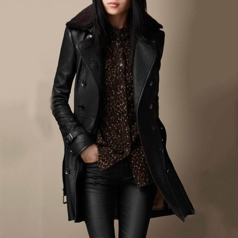 Lisa | Palton elegant din piele 3/4