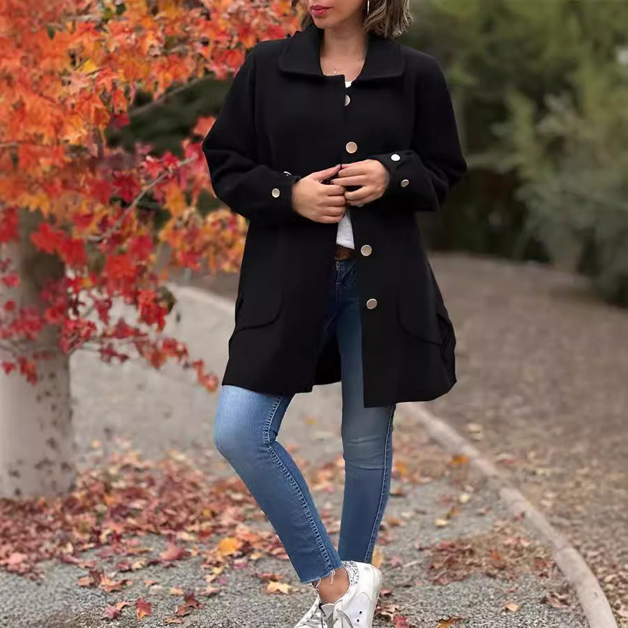 Moana | Palton classic oversized cu nasturi