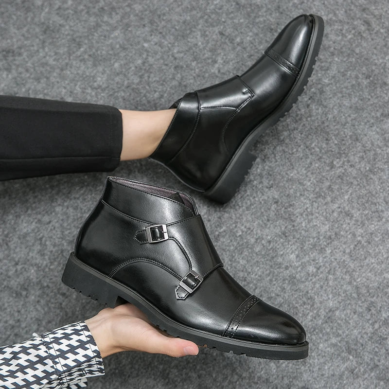 Parker | Pantofi din piele sintetică cu curea dublă monk strap