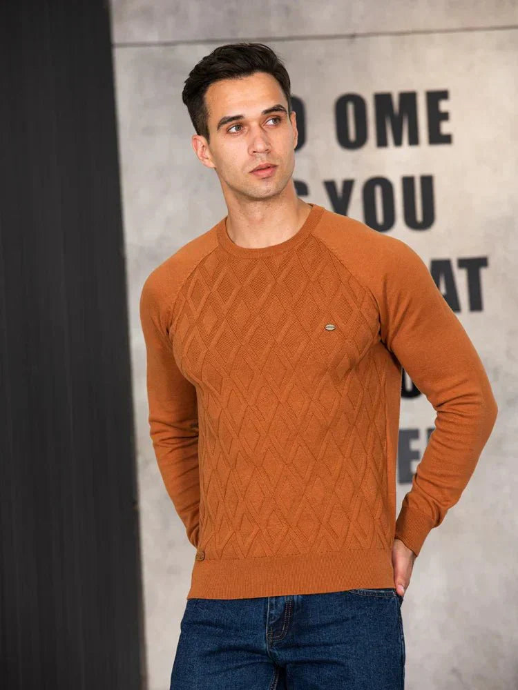 Alan | Pulover bărbați cu model romb 
