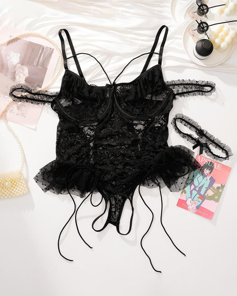 Camille™ | Body din dantelă mărime mare 