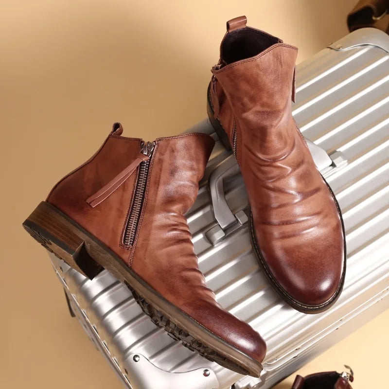 Owens™ | Botine Chelsea din piele