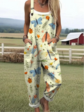 Lara | Salopetă cu Pantaloni Largi și Model Artistic cu Insecte Fanteziste