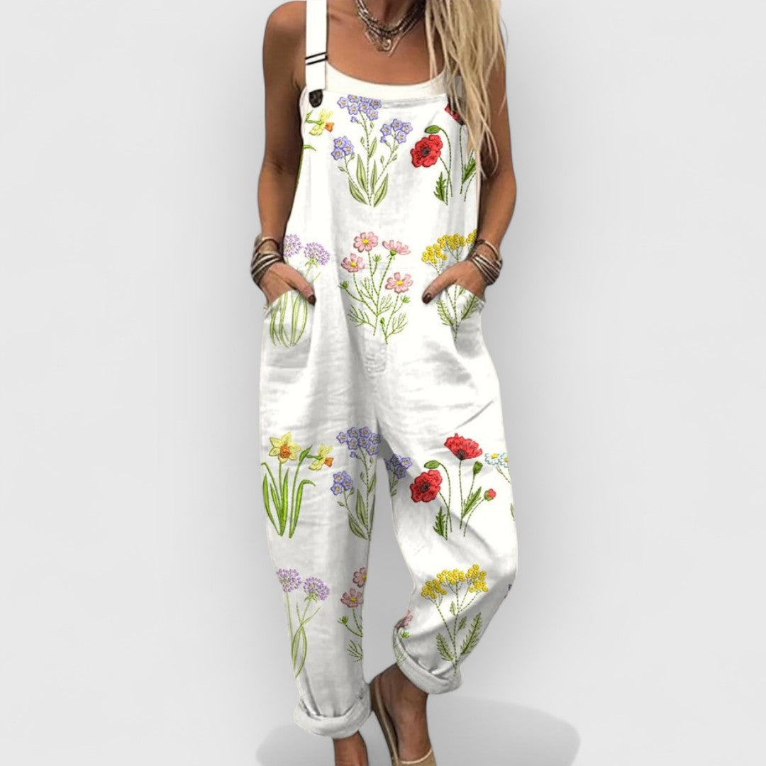 Belinda | Salopetă Florală Vintage pentru Femei