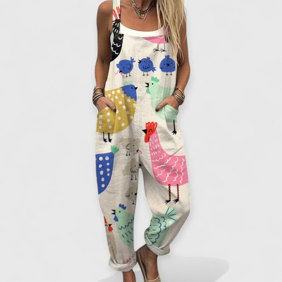 Freya | Salopetă Vintage cu Pantaloni Largi