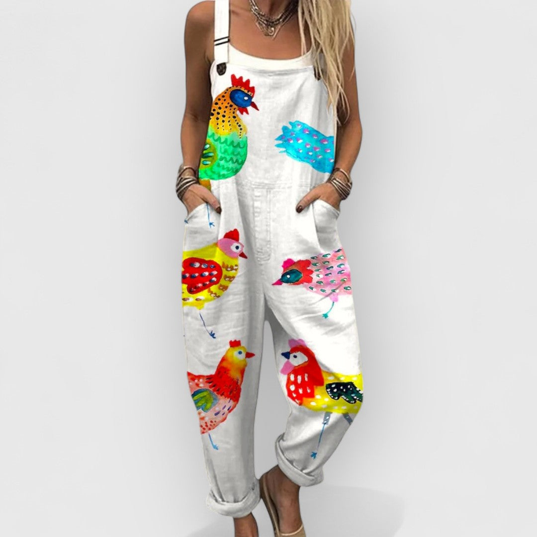 Amabel | Salopetă Vintage cu Pantaloni Largi
