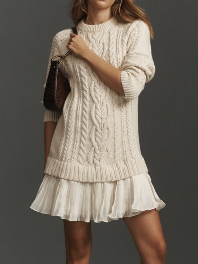 Rochie Mini Tricotată Ivory