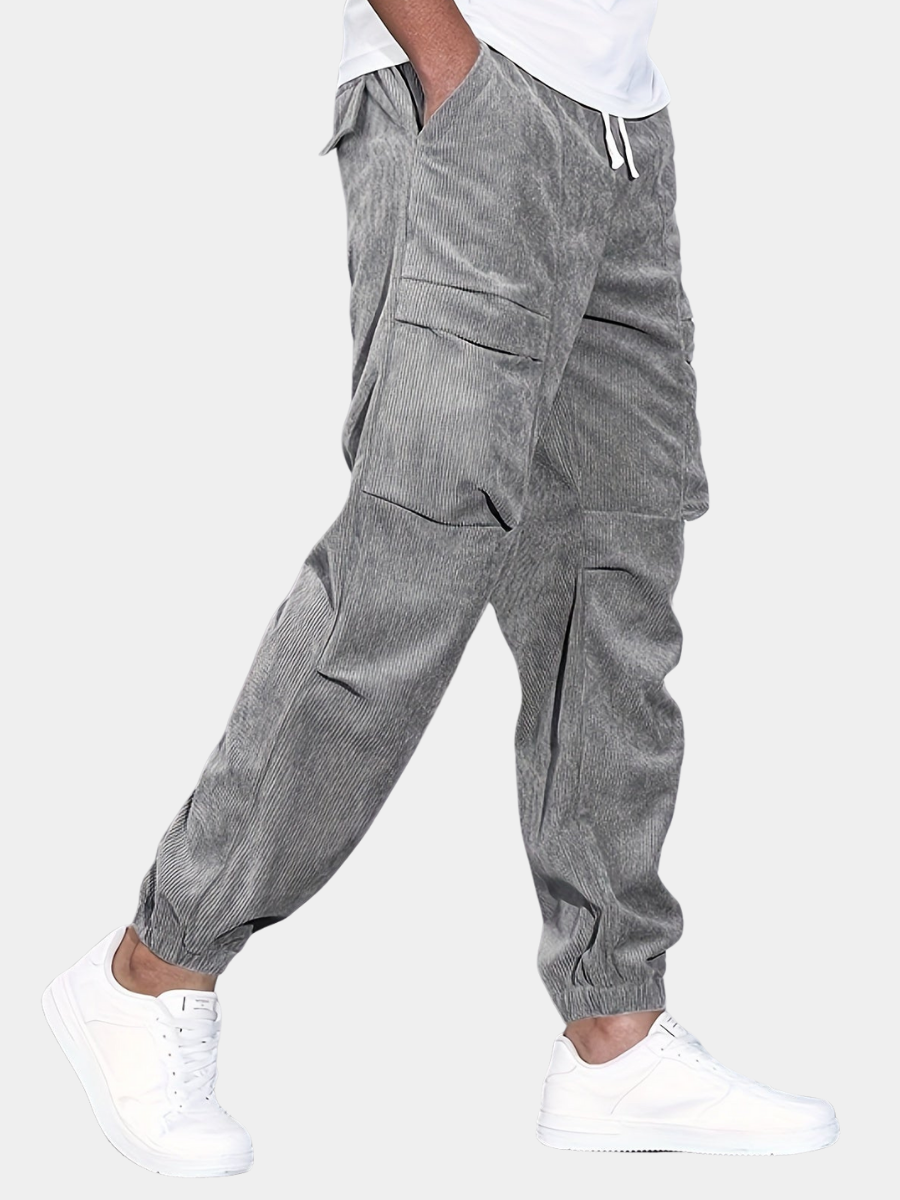 Pantaloni Roy Cargo din catifea reiată