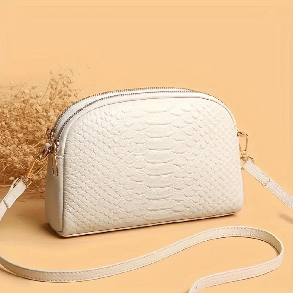 Cora | Belle mini geantă crossbody cu ecologică cu model crocodile