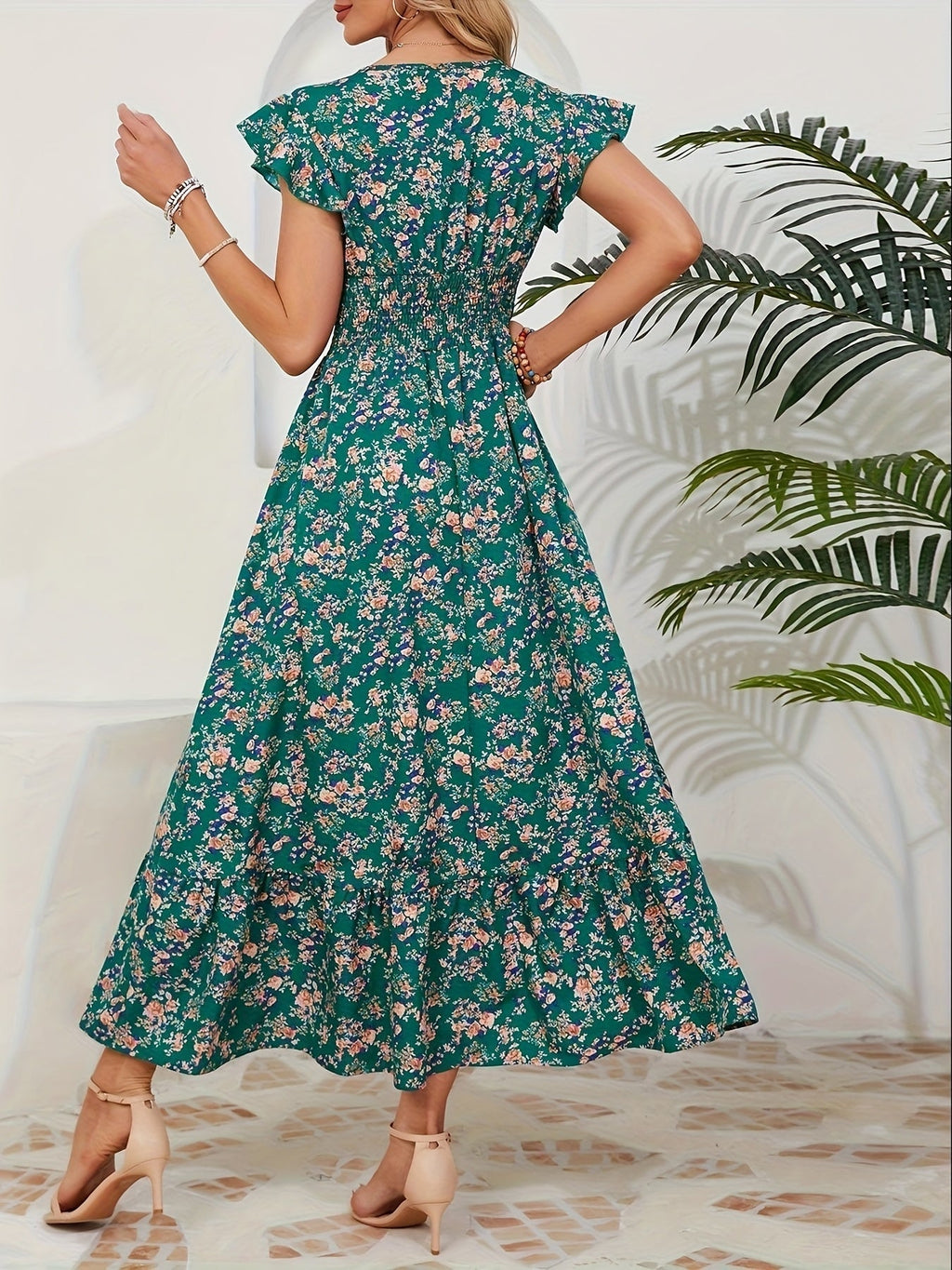 Mia | Rochie Florală cu Fante