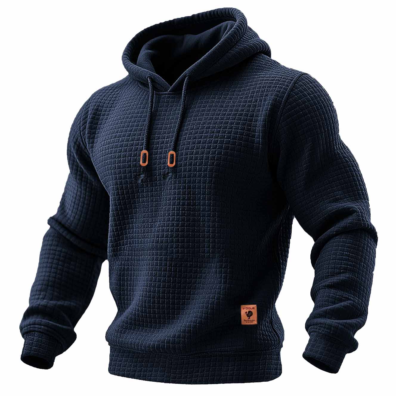 Daniel - Tricou sportiv pentru bărbați, cu maneci lungi, din material texturat, cu glugă