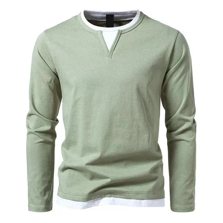 Alwin | Tricou cu mânecă lungă premium din bumbac peetănat