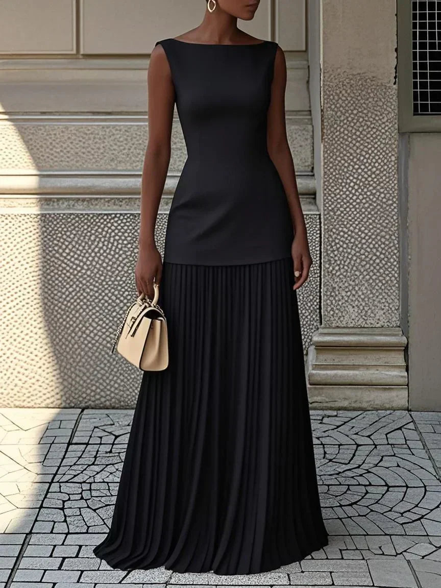 Molly | Rochie lungă plisată