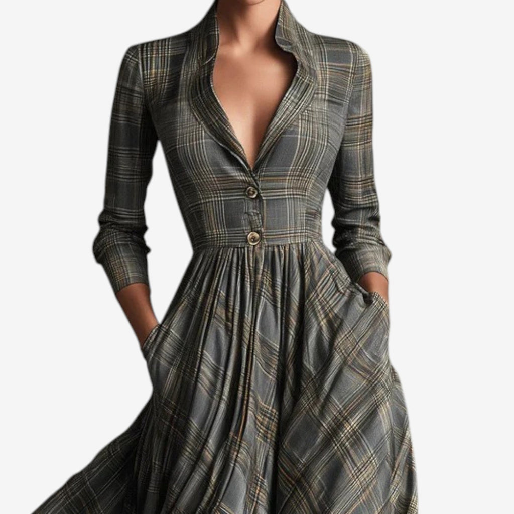 Laila | Rochie cu carouri chic 