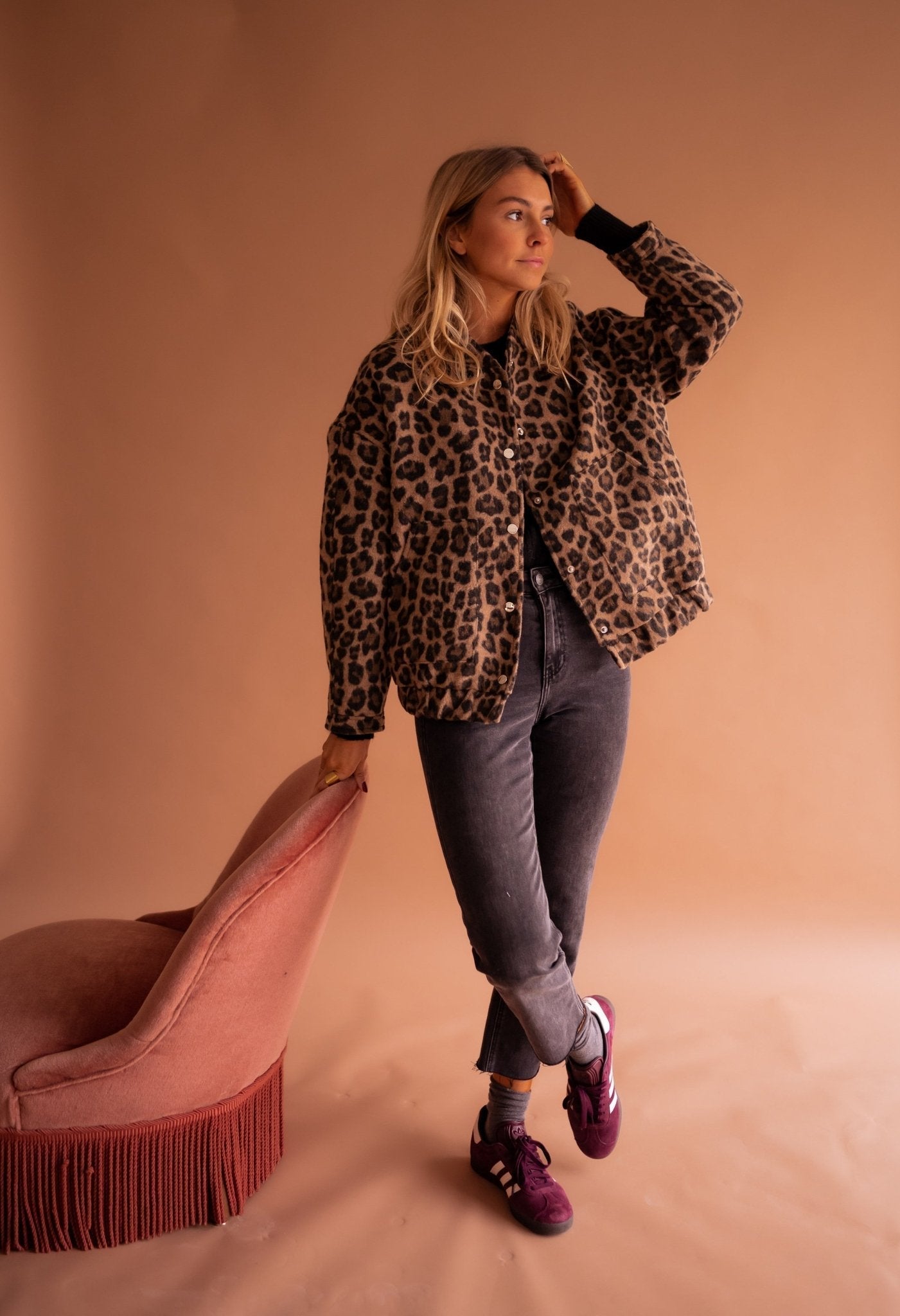 Luna | Jachetă cu imprimeu leopard