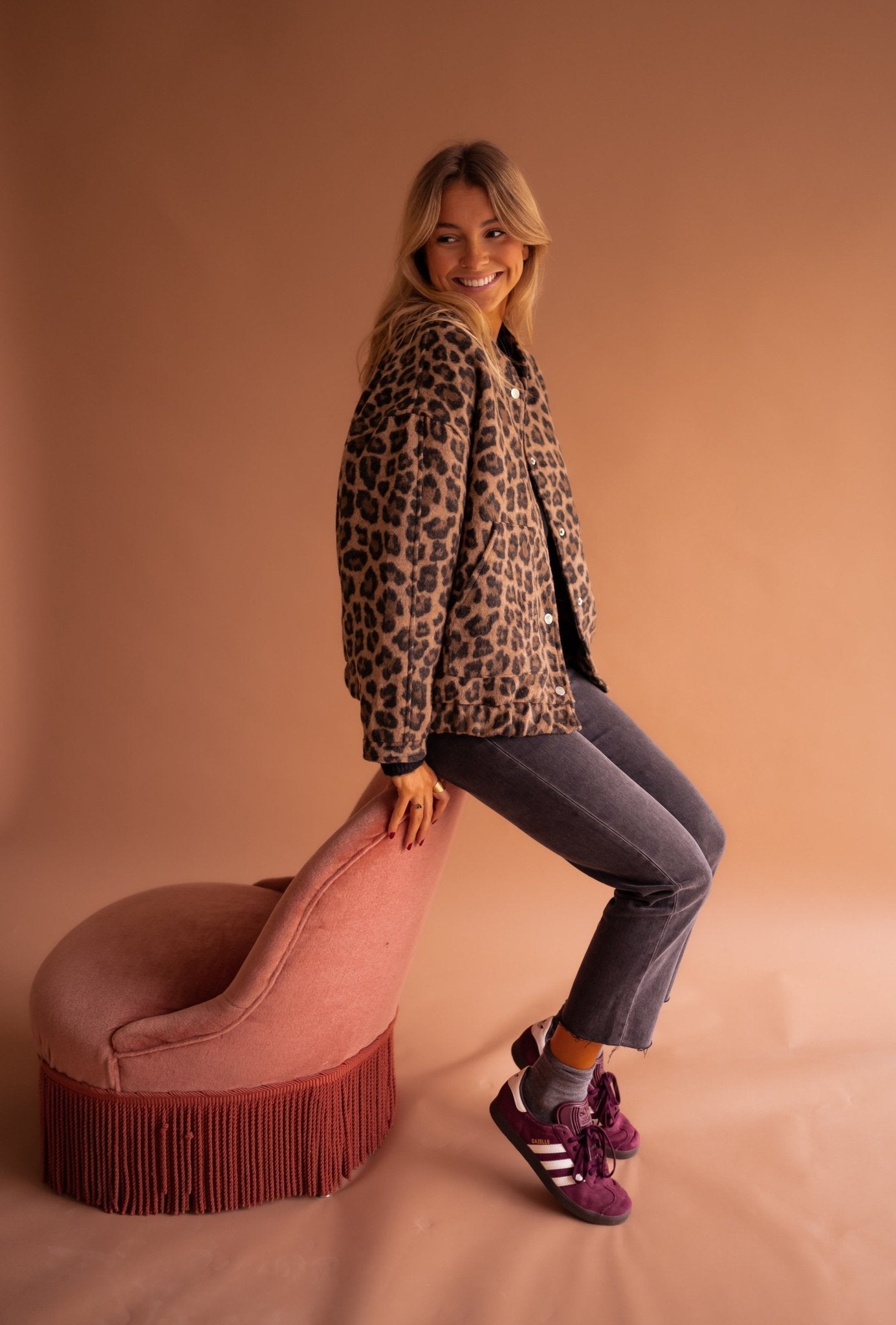 Luna | Jachetă cu imprimeu leopard