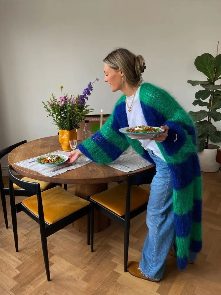 Cardigan Elisha cu imprimeu floral supradimensionat
